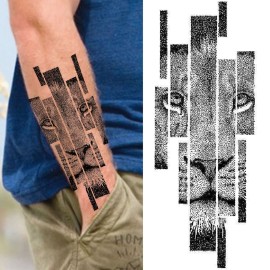 VANTATY 10 Sheets Realistic Tiger Temporary Tattoos Animals For Men Body Armband Soldier Fake Tatoo Stickers For Women Scorpion Wolf Deer Elk Eagle Bear Dot Adults Forearm Tattoos Girls Kids Teens.