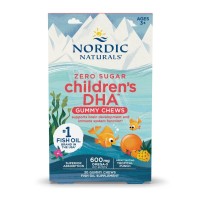 Nordic Naturals Zero Sugar Childrens DHA Gummy Chews, Tropical Punch - 30 Gummy Chews for Kids - 600 mg Total Omega-3s - Brain Development, Learning, Healthy Immunity - Non-GMO - 30 Servings