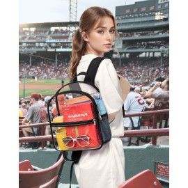 Paxiland Clear Backpack Stadium Approved 12126 with Reinforced and Wider Shoulder Straps, Small Clear Bag for Schools, Concerts, Work, Festivals and Sporting Events - Black Paxiland Clear Backpack Stadium Approved 12126 with Reinforced and Wider Shoulder Straps, Small Clear Bag for Schools, Concerts, Work, Festivals and Sporting Events - Black