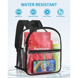 Paxiland Clear Backpack Stadium Approved 12126 with Reinforced and Wider Shoulder Straps, Small Clear Bag for Schools, Concerts, Work, Festivals and Sporting Events - Black Paxiland Clear Backpack Stadium Approved 12126 with Reinforced and Wider Shoulder Straps, Small Clear Bag for Schools, Concerts, Work, Festivals and Sporting Events - Black