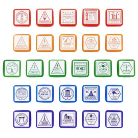 Bright Creations Passport Stamps, City and Country Stamp Set (1 x 1 in, 26 Pieces) Bright Creations Passport Stamps, City and Country Stamp Set (1 x 1 in, 26 Pieces)