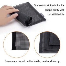 HRX Package Nylon Mesh Cosmetic Zipper Bags, 6PCS Black Makeup Pouches Travel Organizer Case for Purse Diaper Bag (A5 x 3pcs, A6 x 3pcs) HRX Package Nylon Mesh Cosmetic Zipper Bags, 6PCS Black Makeup Pouches Travel Organizer Case for Purse Diaper Bag (A5 x 3pcs, A6 x 3pcs)