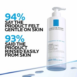 La Roche-Posay Toleriane Hydrating Gentle Facial Cleanser, Daily Face Wash with Ceramide and Niacinamide for Normal to Dry Sensitive Skin, Oil-Free, Fragrance Free