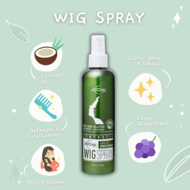 AllDay Locks Synthetic Wig Spray | Revitalizes & Refreshes | Cleanses & Extends Lifespan of Wigs & Hairpieces | Soft & Fresh Leave-In Conditioner, Grape Scent | 8 oz AllDay Locks Synthetic Wig Spray | Revitalizes & Refreshes | Cleanses & Extends Lifespan of Wigs & Hairpieces | Soft & Fresh Leave-In Conditioner, Grape Scent | 8 oz