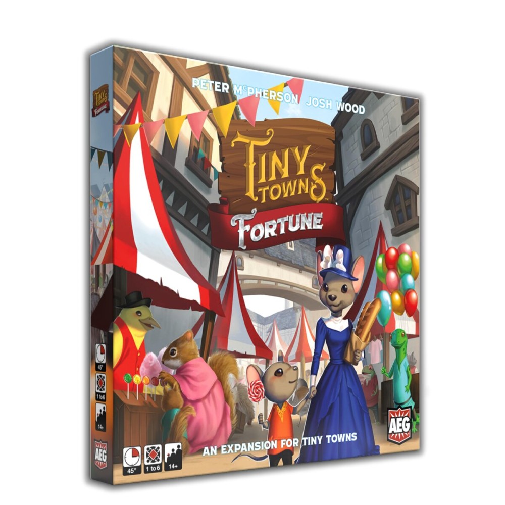 AEG Tiny Towns: Fortune Expansion | Adds New Buildings, Introduces Money | Clever use of Limited Resources Determines Success | 1-6 Players | Ages 14+