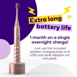 BURST Original Sonic Electric Toothbrush for Adults (Black) | Soft Bristle Deep Clean Stain & Plaque Removal | 3 Modes: Teeth Whitening, Sensitive & Massage BURST Original Sonic Electric Toothbrush for Adults (Black) | Soft Bristle Deep Clean Stain & Plaque Removal | 3 Modes: Teeth Whitening, Sensitive & Massage