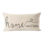 MFGNEH Home Sweet Home Quotes Farmhouse Pillow Covers 12x20 Inch, Decorative Throw Cushion Case, Housewarming Gift