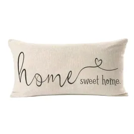 MFGNEH Home Sweet Home Quotes Farmhouse Pillow Covers 12x20 Inch, Decorative Throw Cushion Case, Housewarming Gift MFGNEH Home Sweet Home Quotes Farmhouse Pillow Covers 12x20 Inch, Decorative Throw Cushion Case, Housewarming Gift