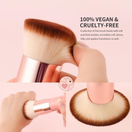 DUcare Foundation Brush for Liquid Makeup, Self Tanner Brush Flat Top Kabuki Professional Makeup Brushes Blending Mineral Powder Buffing Stippling Makeup Tools, Pink DUcare Foundation Brush for Liquid Makeup, Self Tanner Brush Flat Top Kabuki Professional Makeup Brushes Blending Mineral Powder Buffing Stippling Makeup Tools, Pink