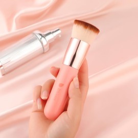 DUcare Foundation Brush for Liquid Makeup, Self Tanner Brush Flat Top Kabuki Professional Makeup Brushes Blending Mineral Powder Buffing Stippling Makeup Tools, Pink DUcare Foundation Brush for Liquid Makeup, Self Tanner Brush Flat Top Kabuki Professional Makeup Brushes Blending Mineral Powder Buffing Stippling Makeup Tools, Pink