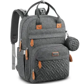 BabbleRoo Diaper Bag Backpack - Baby Essentials Travel Tote - Multi Function Waterproof Diaper Bag, Travel Essentials Baby Bag with Changing Pad, Stroller Straps & Pacifier Case - Unisex, Dark Gray BabbleRoo Diaper Bag Backpack - Baby Essentials Travel Tote - Multi Function Waterproof Diaper Bag, Travel Essentials Baby Bag with Changing Pad, Stroller Straps & Pacifier Case - Unisex, Dark Gray