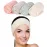 Whaline 4 Pack Spa Facial Headband Makeup Hair Wrap Adjustable Hair Band Soft Towel Head Band for Face Washing, Shower Sports Yoga (Pea Green, Pink, Beige, Light Gray)