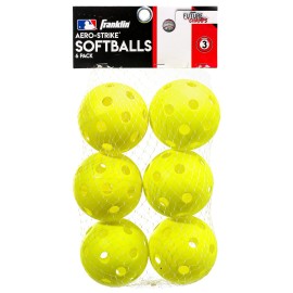 Franklin Sports Plastic Softballs - MLB - Includes 6 Balls for Batting Practice or Backyard Baseball Play - Replacement Balls - 90mm Official Baseball Size - Yellow Franklin Sports Plastic Softballs - MLB - Includes 6 Balls for Batting Practice or Backyard Baseball Play - Replacement Balls - 90mm Official Baseball Size - Yellow