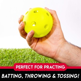 Franklin Sports Plastic Softballs - MLB - Includes 6 Balls for Batting Practice or Backyard Baseball Play - Replacement Balls - 90mm Official Baseball Size - Yellow Franklin Sports Plastic Softballs - MLB - Includes 6 Balls for Batting Practice or Backyard Baseball Play - Replacement Balls - 90mm Official Baseball Size - Yellow