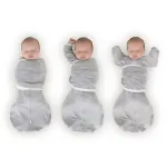 SwaddleDesigns 6-way Omni Swaddle Sack Arms Up Swaddle for Newborn, More Options to Calm Startle Reflex, Improves Sleep, Easy Transition Baby Sleep Sack, Small, 0-3 month, Heathered Gray