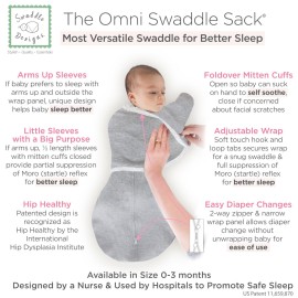 SwaddleDesigns 6-way Omni Swaddle Sack Arms Up Swaddle for Newborn, More Options to Calm Startle Reflex, Improves Sleep, Easy Transition Baby Sleep Sack, Small, 0-3 month, Heathered Gray SwaddleDesigns 6-way Omni Swaddle Sack Arms Up Swaddle for Newborn, More Options to Calm Startle Reflex, Improves Sleep, Easy Transition Baby Sleep Sack, Small, 0-3 month, Heathered Gray