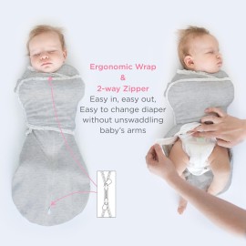 SwaddleDesigns 6-way Omni Swaddle Sack Arms Up Swaddle for Newborn, More Options to Calm Startle Reflex, Improves Sleep, Easy Transition Baby Sleep Sack, Small, 0-3 month, Heathered Gray SwaddleDesigns 6-way Omni Swaddle Sack Arms Up Swaddle for Newborn, More Options to Calm Startle Reflex, Improves Sleep, Easy Transition Baby Sleep Sack, Small, 0-3 month, Heathered Gray