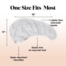 Kitsch Microfiber Hair Towel Wrap for Women - Microfiber Towel, Super Absorbent, Quick Dry, Anti-Frizz - for Long and Short Hairs, Turbans for Women, Wet and Curly Hair Wrap - Micro Dot Kitsch Microfiber Hair Towel Wrap for Women - Microfiber Towel, Super Absorbent, Quick Dry, Anti-Frizz - for Long and Short Hairs, Turbans for Women, Wet and Curly Hair Wrap - Micro Dot