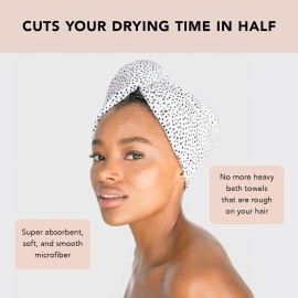 Kitsch Microfiber Hair Towel Wrap for Women - Microfiber Towel, Super Absorbent, Quick Dry, Anti-Frizz - for Long and Short Hairs, Turbans for Women, Wet and Curly Hair Wrap - Micro Dot Kitsch Microfiber Hair Towel Wrap for Women - Microfiber Towel, Super Absorbent, Quick Dry, Anti-Frizz - for Long and Short Hairs, Turbans for Women, Wet and Curly Hair Wrap - Micro Dot