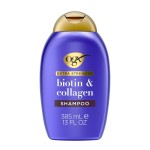 OGX Thick & Full + Biotin Collagen Extra Strength Volumizing Shampoo with Vitamin B7 Hydrolyzed Wheat Protein for Fine Hair. Sulfate-Free Surfactants Thicker, Fuller Hair, 13 Fl Oz