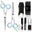 Sirabe 11 PCS Hair Cutting Thinning Scissors Set, Sapphire Professional Haircut Scissors Kit Stainless Steel Barber Texturizing Shears Tools for Salon Hairdressing Home