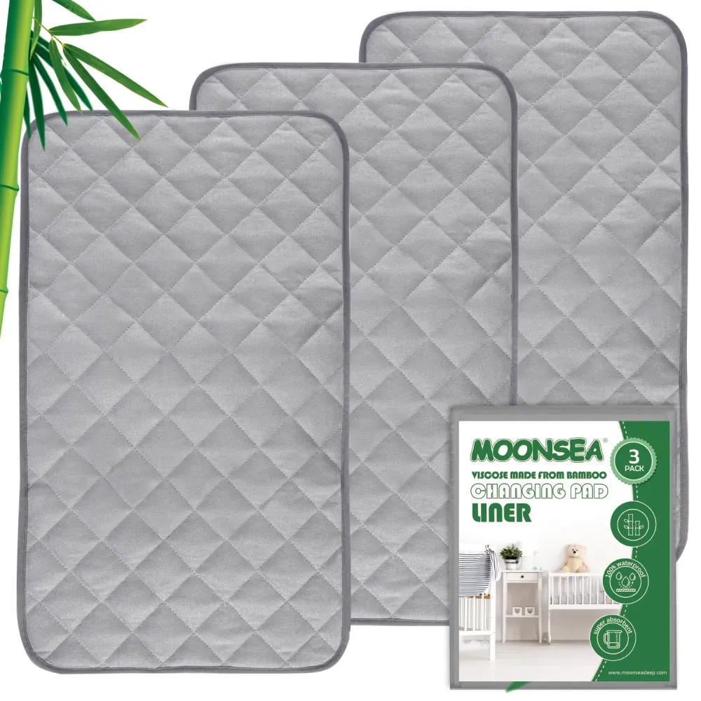 Diaper Changing Pad Liner Non-Slip, Waterproof Terry Mat, Quilted Absorbent Bassinet Liners Washable, 3 Pack 13x 26 Reusable Portable Changing Table Pad Rectangle Grey Diaper Changing Pad Liner Non-Slip, Waterproof Terry Mat, Quilted Absorbent Bassinet Liners Washable, 3 Pack 13x 26 Reusable Portable Changing Table Pad Rectangle Grey