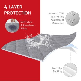 Diaper Changing Pad Liner Non-Slip, Waterproof Terry Mat, Quilted Absorbent Bassinet Liners Washable, 3 Pack 13x 26 Reusable Portable Changing Table Pad Rectangle Grey Diaper Changing Pad Liner Non-Slip, Waterproof Terry Mat, Quilted Absorbent Bassinet Liners Washable, 3 Pack 13x 26 Reusable Portable Changing Table Pad Rectangle Grey