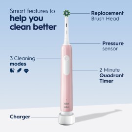 Oral-B Pro 1000 Rechargeable Electric Toothbrush, Pink Oral-B Pro 1000 Rechargeable Electric Toothbrush, Pink