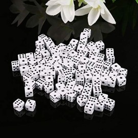 KRISMYA 100Pcs 8mm White Dice,Adult Game Dice for Teaching Math,Activity,Casino Theme,Party Favors,Toy Gifts,Magic Tricks Prop KRISMYA 100Pcs 8mm White Dice,Adult Game Dice for Teaching Math,Activity,Casino Theme,Party Favors,Toy Gifts,Magic Tricks Prop