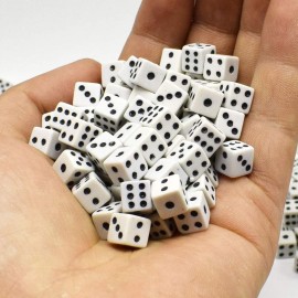 KRISMYA 100Pcs 8mm White Dice,Adult Game Dice for Teaching Math,Activity,Casino Theme,Party Favors,Toy Gifts,Magic Tricks Prop KRISMYA 100Pcs 8mm White Dice,Adult Game Dice for Teaching Math,Activity,Casino Theme,Party Favors,Toy Gifts,Magic Tricks Prop