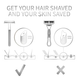 Bambaw Double Edge Safety Razor for Men & Women, Metal Razor with 5 Double Edge Safety Razor Blades, Eco-Friendly Razor - Silver Bambaw Double Edge Safety Razor for Men & Women, Metal Razor with 5 Double Edge Safety Razor Blades, Eco-Friendly Razor - Silver