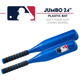 Franklin Sports MLB Kids Jumbo Plastic Bat - Blue - Backyard Baseball Large