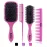 4Pcs Detangling Brush Set for Women - Paddle Brush for Wet or Dry Straight, Long, Thick, Curly, Natural Hair, No More Tangles (Pink)