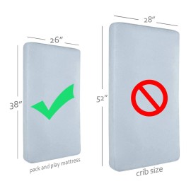 Waterproof Pack and Play Mattress Pad Sheets Fitted, Cotton Fabric Pack and Play Protector, Fits Graco Play Yard, Baby Mini Crib Sheet Cover Waterproof Pack and Play Mattress Pad Sheets Fitted, Cotton Fabric Pack and Play Protector, Fits Graco Play Yard, Baby Mini Crib Sheet Cover