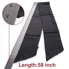 XTREND 2Pcs Women\'s Satin Edge Scarves for Wigs 58 Inch Silk Edge Laying Scarf for Women Non Slip Hair Wrap Wigs Grip Band for Yoga, Makeup, Facial, Sport (2 pcs, Black)