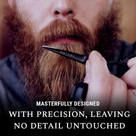 Ontaki 5 Professional German Beard & Mustache Scissors with 2 Comb & Carrying Pouch for Men - Bevel Edge for Precision - Facial Hair Grooming Kit All Body Hair - Black - Beard Trimming Scissors Ontaki 5 Professional German Beard & Mustache Scissors with 2 Comb & Carrying Pouch for Men - Bevel Edge for Precision - Facial Hair Grooming Kit All Body Hair - Black - Beard Trimming Scissors