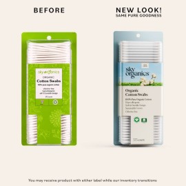 Sky Organics Organic Cotton Swabs for Sensitive Skin, 100% Pure GOTS Certified Organic for Beauty & Personal Care, 4 Pack with Ebook Sky Organics Organic Cotton Swabs for Sensitive Skin, 100% Pure GOTS Certified Organic for Beauty & Personal Care, 4 Pack with Ebook