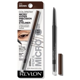 Revlon Gel Eyeliner, ColorStay Micro Hyper Precision Eye Makeup with Built-in Smudger, Waterproof, Longwearing with Precision Tip, 215 Brown, 0.002 oz