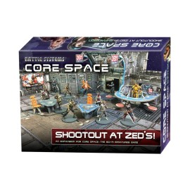 Battle Systems Core Space Shootout at Zeds Expansion Set - Miniatures - Board Game - Event Cards - Modular 3D Terrain - Wargaming BSGCSE001