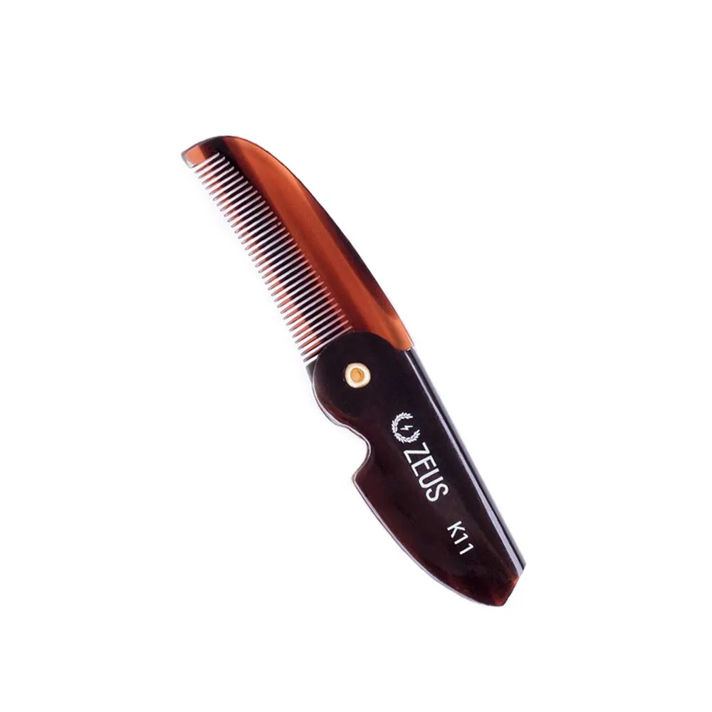 ZEUS Folding Mustache Comb, Handmade Saw-Cut Best Moustache Pocket Comb - (Traditional) - K11 ZEUS Folding Mustache Comb, Handmade Saw-Cut Best Moustache Pocket Comb - (Traditional) - K11