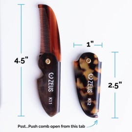 ZEUS Folding Mustache Comb, Handmade Saw-Cut Best Moustache Pocket Comb - (Traditional) - K11 ZEUS Folding Mustache Comb, Handmade Saw-Cut Best Moustache Pocket Comb - (Traditional) - K11