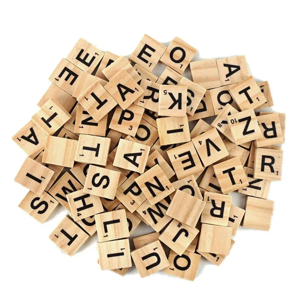 TMEEIHNSS 100Pcs Wooden Alphabet Tiles Scrabble Replacement Letters for Board Games, Wedding Frame and Wall Art (100) TMEEIHNSS 100Pcs Wooden Alphabet Tiles Scrabble Replacement Letters for Board Games, Wedding Frame and Wall Art (100)