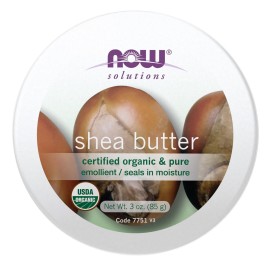 NOW Foods Solutions, Certified Organic Shea Butter, Moisturizer For Rough And Dry Skin, Travel Size, 3-Ounce