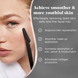 Kitsch Dermaplaning Tool - Face Razors for Women and Men, Eyebrow Trimmer & Face Shaver for Women, Facial Hair Removal for Women and Men, Dermaplane Razor for Women Face, 12 pc (Black) Kitsch Dermaplaning Tool - Face Razors for Women and Men, Eyebrow Trimmer & Face Shaver for Women, Facial Hair Removal for Women and Men, Dermaplane Razor for Women Face, 12 pc (Black)