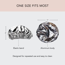 Kitsch Aluminum Foil Heat Cap for Deep Conditioning - Reusable Hair Streamer For Coloring, Perm & Treatment, Heat Cap with Elastic Band, Processing Caps for Hair, Shower Caps for Sauna, Shower & Spa Kitsch Aluminum Foil Heat Cap for Deep Conditioning - Reusable Hair Streamer For Coloring, Perm & Treatment, Heat Cap with Elastic Band, Processing Caps for Hair, Shower Caps for Sauna, Shower & Spa