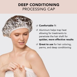Kitsch Aluminum Foil Heat Cap for Deep Conditioning - Reusable Hair Streamer For Coloring, Perm & Treatment, Heat Cap with Elastic Band, Processing Caps for Hair, Shower Caps for Sauna, Shower & Spa Kitsch Aluminum Foil Heat Cap for Deep Conditioning - Reusable Hair Streamer For Coloring, Perm & Treatment, Heat Cap with Elastic Band, Processing Caps for Hair, Shower Caps for Sauna, Shower & Spa
