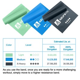 A AZURELIFE Resistance Bands,Professional Long Non-Latex Elastic Stretch Bands,Exercise Bands for Physical Therapy, Yoga, Pilates, Rehab, at-Home or The Gym Workouts, Strength Training A AZURELIFE Resistance Bands,Professional Long Non-Latex Elastic Stretch Bands,Exercise Bands for Physical Therapy, Yoga, Pilates, Rehab, at-Home or The Gym Workouts, Strength Training
