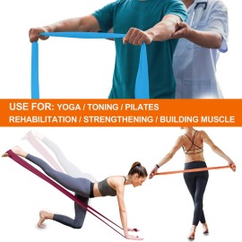 A AZURELIFE Resistance Bands,Professional Long Non-Latex Elastic Stretch Bands,Exercise Bands for Physical Therapy, Yoga, Pilates, Rehab, at-Home or The Gym Workouts, Strength Training A AZURELIFE Resistance Bands,Professional Long Non-Latex Elastic Stretch Bands,Exercise Bands for Physical Therapy, Yoga, Pilates, Rehab, at-Home or The Gym Workouts, Strength Training