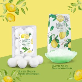 Bath Gift Set, Lemon Citrus Spa Gift Basket for Women, Includes Shower Gel, Bubble Bath, Body Lotion, Bath Frizzes 8 Pcs, Great Gift Idea for Her Birthday Bath Gift Set, Lemon Citrus Spa Gift Basket for Women, Includes Shower Gel, Bubble Bath, Body Lotion, Bath Frizzes 8 Pcs, Great Gift Idea for Her Birthday