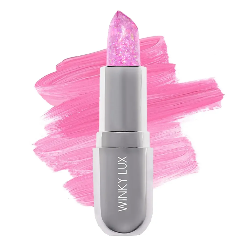 Winky Lux Glitter Confetti Balm, pH Color Changing Lipstick, Vegan & Cruelty Free Lip Balm, Hydrate & Plump, Sheer Pink Lipstick With Lavender Confetti Winky Lux Glitter Confetti Balm, pH Color Changing Lipstick, Vegan & Cruelty Free Lip Balm, Hydrate & Plump, Sheer Pink Lipstick With Lavender Confetti